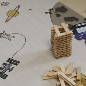 Children's rug made of cork leather Space Walk, sustainable and child-friendly products made of cork