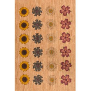 Dywan Twister Field Flowers wykonany ze skóry korkowej, Ekologiczne i przyjazne dzieciom produkty z korka