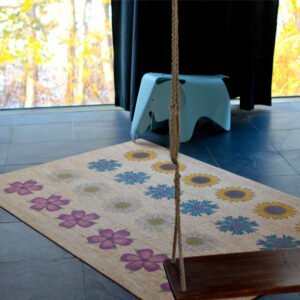 Children's carpet, Eames Elephant, swing on play carpet made of vegan cork fabric, environmentally friendly Twister carpet for children's rooms