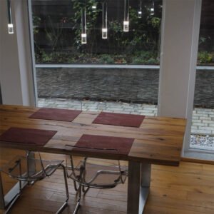 table with natural placemats, sustainable cork leather placemats