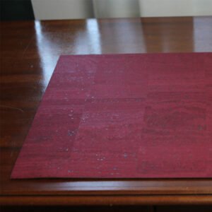 mouse pad, cherry red, cork, cork leather, cork fabric, vegan, sustainable, non-toxic, antiallergenic