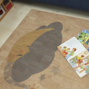 Kinderbuch auf Dreaming Moon, Kinderzimmer Teppich aus natürlichen Stoffen, Korkteppich vegan