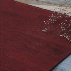 autumn red, natural vegan cork carpet, cork leather mat made of natural vegan materials