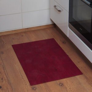kitchen rug cherry red made of cork, vegan cork leather, sustainable cork rug