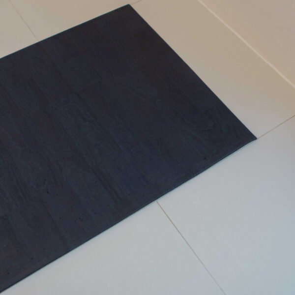 bathroom carpet, dark blue, natural product cork, cork mat on tiles