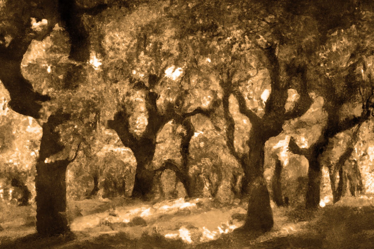 demewa korkteppich cork oak forest digital art