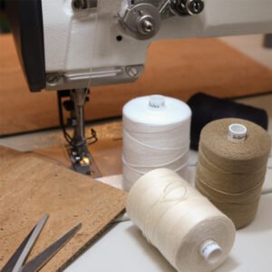 korkleder, nähmaschine, garn